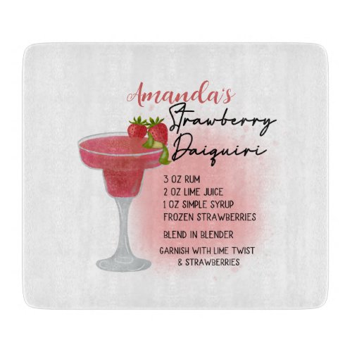 Strawberry Daiquiri Recipe Personalize  Cutting Board