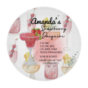 Strawberry Daiquiri Recipe Personalized Cutting Board
