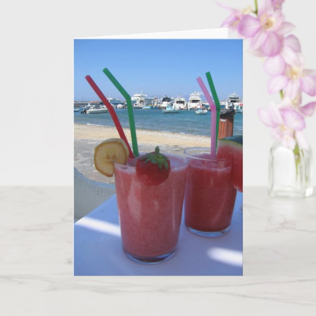 Strawberry Daiquiris at Mykonos - card (Orchid)
