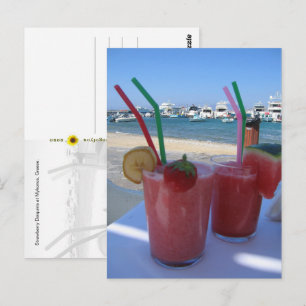 Strawberry Daiquiris, Mykonos, Greece - Postcard
