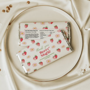 Strawberry & Daisy BERRY First Birthday party Hershey Bar Favors