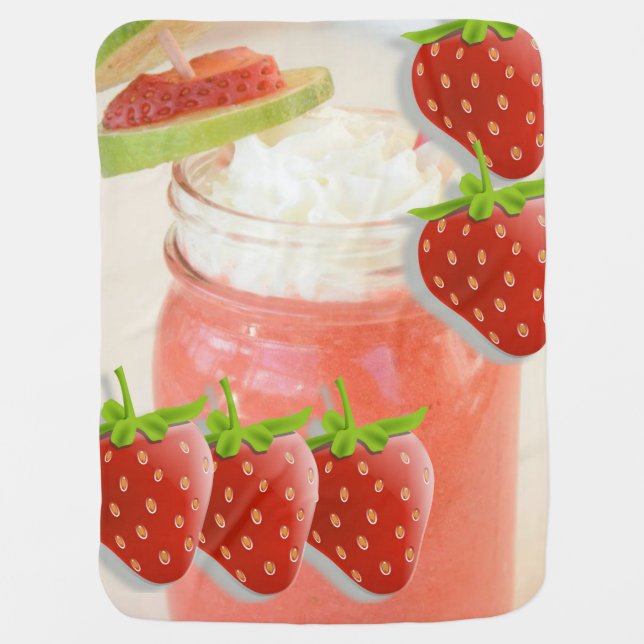 Strawberry daquiri drink women's fleece blanket (Front)