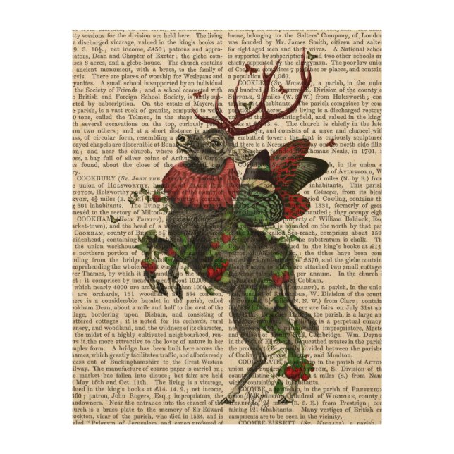 Strawberry Deer Wood Wall Art (Front)