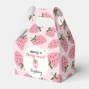 Strawberry Delight First Birthday Favor Boxes
