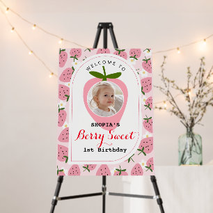 Strawberry Delight First Birthday Foam Board