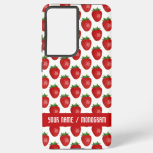 Strawberry Delight Monogram Samsung Galaxy S21 Ultra Case