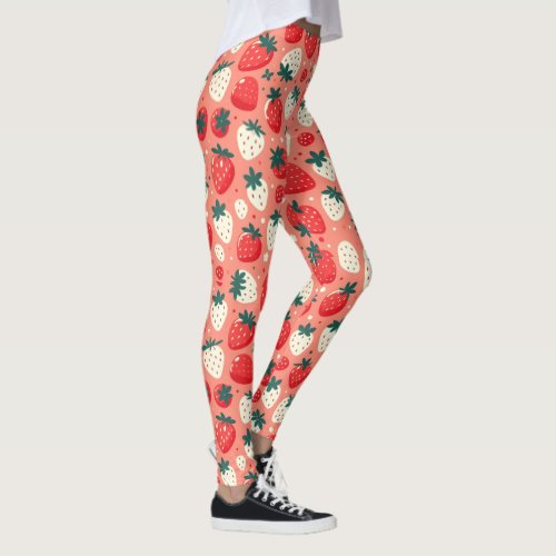 Strawberry Delight Pattern Leggings