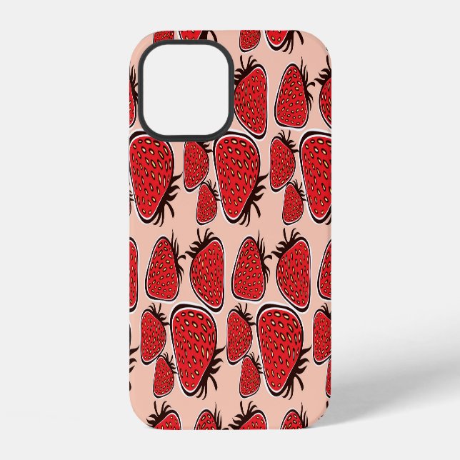 Strawberry Delight: Vintage Pattern Charm. Iphone Case (Back)