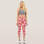 Strawberry Design Capri Leggings<br><div class="desc">Strawberry pattern design yoga pant Capri leggings</div>