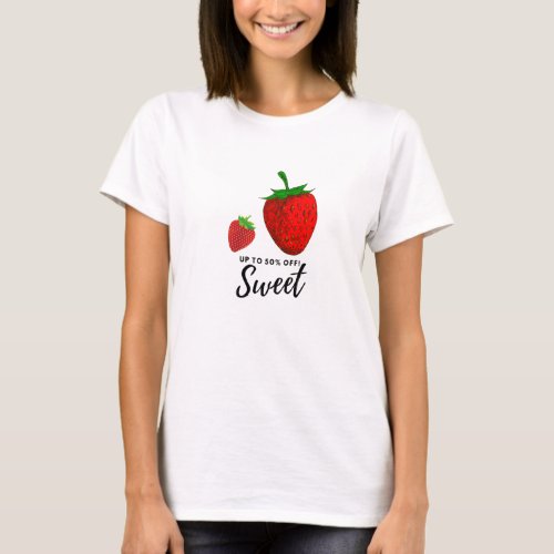 Strawberry Design Shirt Screen Print T_Shirt