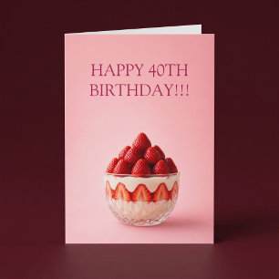 Strawberry Dessert Birthday Card