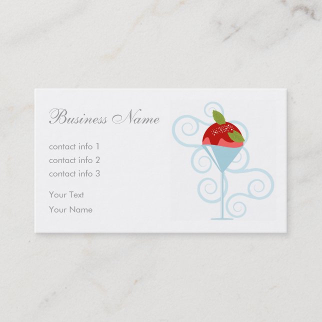 Strawberry Dessert Business Card (Front)