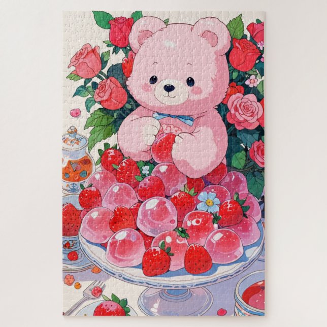 Strawberry dessert Puzzle (Vertical)