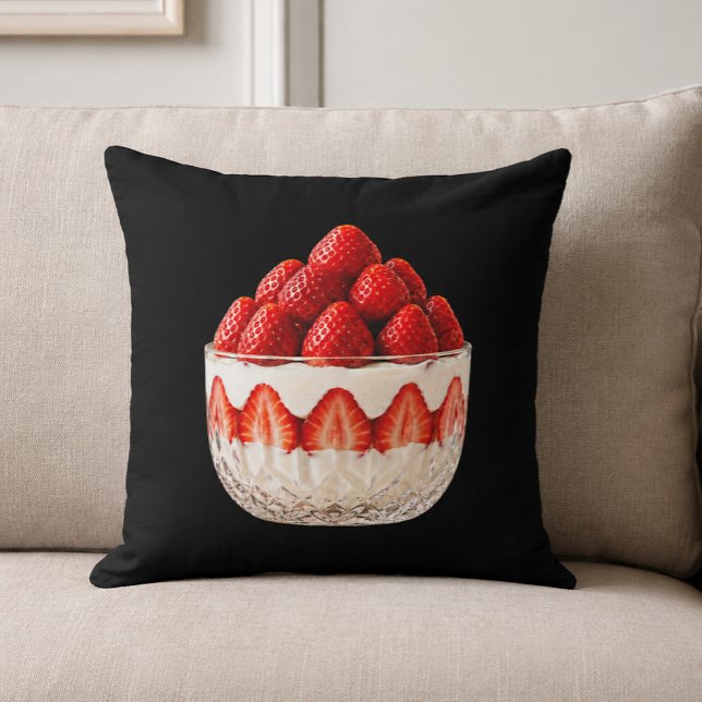 Strawberry Dessert Throw Pillow (Creator Uploaded)