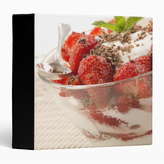 Strawberry Dessert With Fresh Yogurt 3 Ring Binder (Front/Spine)