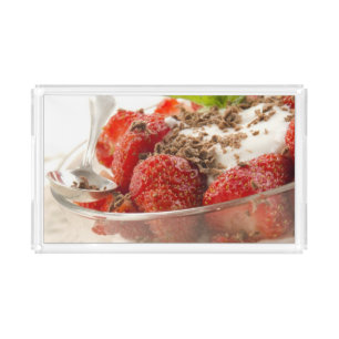 Strawberry Dessert With Fresh Yogurt Acrylic Tray