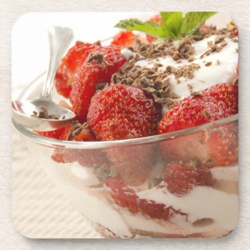 Strawberry Dessert With Fresh Yogurt Coaster