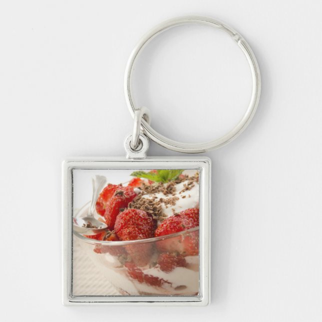 Strawberry Dessert With Fresh Yogurt Keychain (Front)