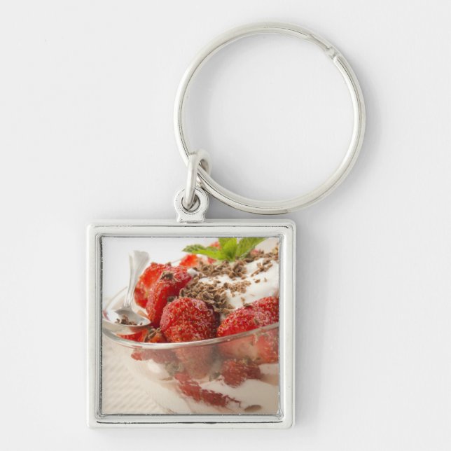 Strawberry Dessert With Fresh Yogurt Keychain (Front)