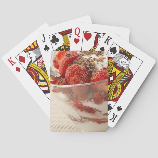 Strawberry Dessert With Fresh Yogurt Poker Cards (Back)