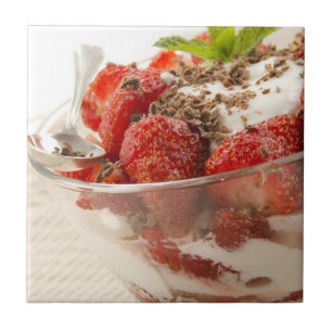 Strawberry Dessert With Fresh Yogurt Tile