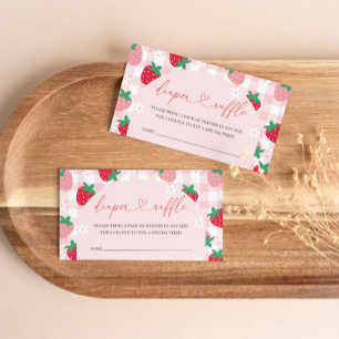 Strawberry Diaper Raffle Baby Shower Enclosure Card