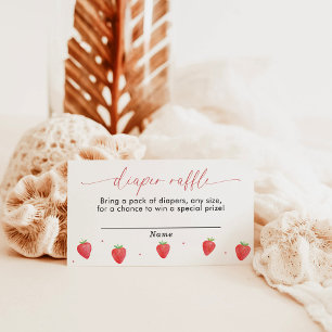 Strawberry Diaper Raffle Card Girl Baby Shower