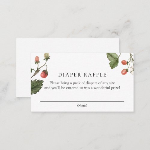 Strawberry Diaper Raffle Enclosure Card