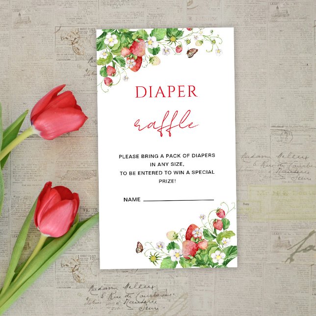 Strawberry Diaper Raffle Enclosure Card (Creator Uploaded)
