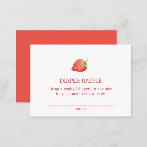 Strawberry Diaper Raffle Enclosure Card Shower