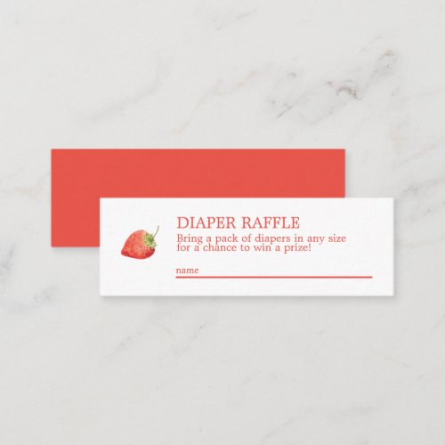 Strawberry Diaper Raffle Mini Enclosure Card 