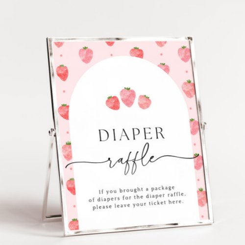 Strawberry Diaper Raffle Sign