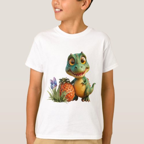 Strawberry Dino Dinosaur Summer Fun  T_Shirt
