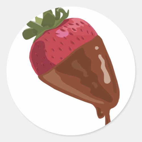 Strawberry Dipped in Chocolate Classic Round Sticker