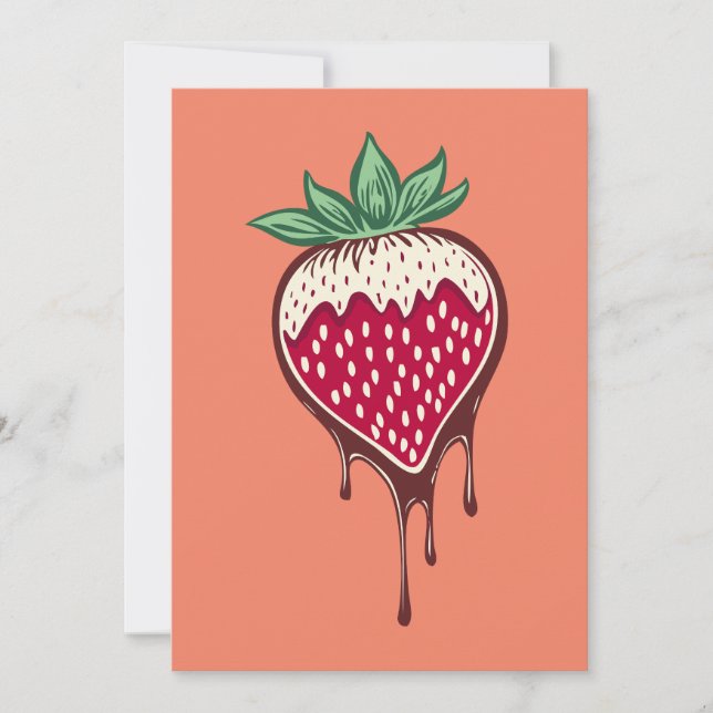 strawberry dipped in chocolate invitation (Front)
