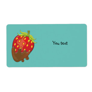 Strawberry dipped in chocolate label