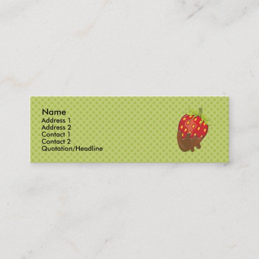 Customizable Strawberry dipped in chocolate business cards