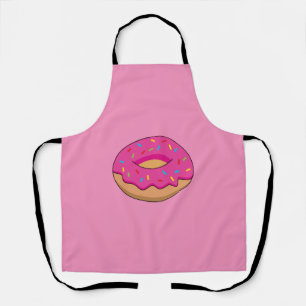 Strawberry Donut with Sprinkles Cartoon Apron