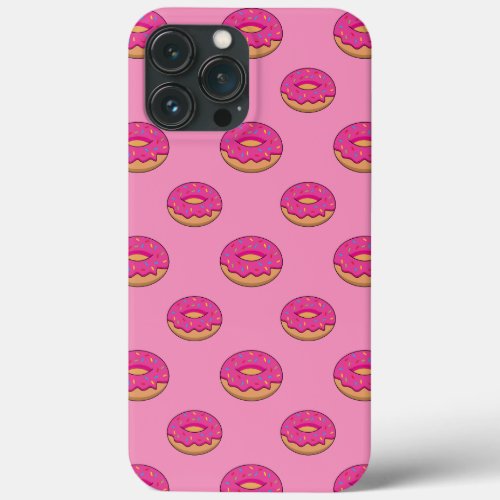 Strawberry Donut with Sprinkles Cartoon iPhone 13 Pro Max Case