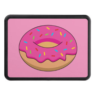Strawberry Donut with Sprinkles Cartoon Hitch Cover