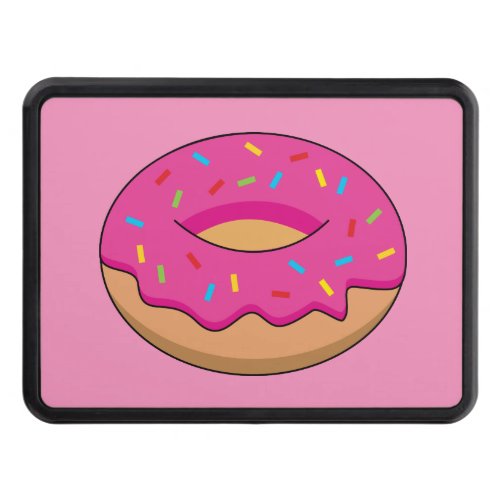 Strawberry Donut with Sprinkles Cartoon Hitch Cover