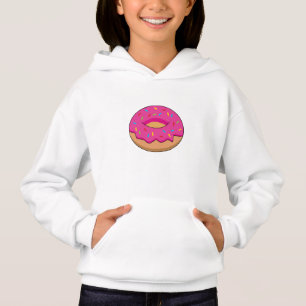 Strawberry Donut with Sprinkles Cartoon Hoodie