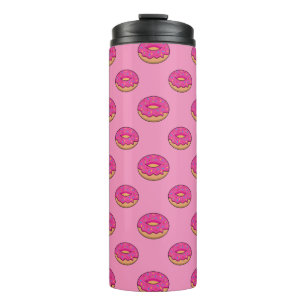 Strawberry Donut with Sprinkles Cartoon Thermal Tumbler