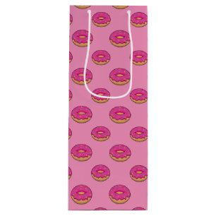 Strawberry Donut with Sprinkles Cartoon Wine Gift Bag