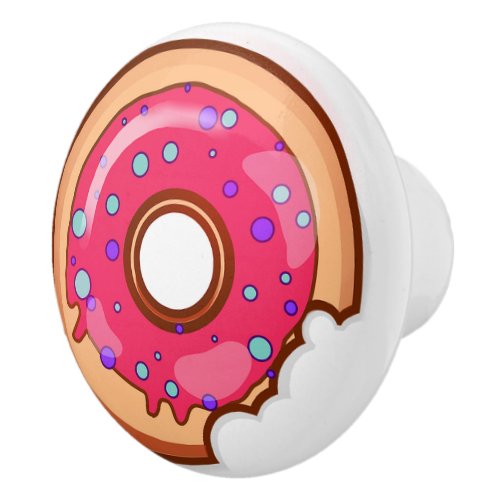 Strawberry Donut with Sprinkles Ceramic Knob