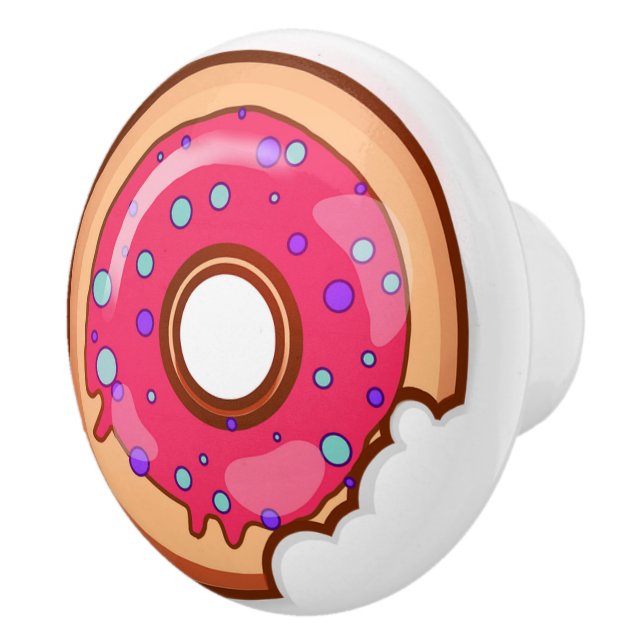 Strawberry Donut with Sprinkles Ceramic Knob (Right)