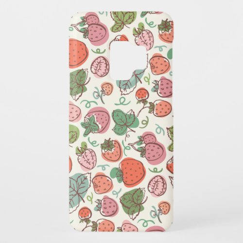 Strawberry Doodle Hand_Drawn Seamless Pattern Case_Mate Samsung Galaxy S9 Case