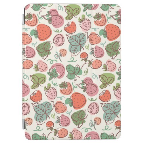 Strawberry Doodle Hand_Drawn Seamless Pattern iPad Air Cover