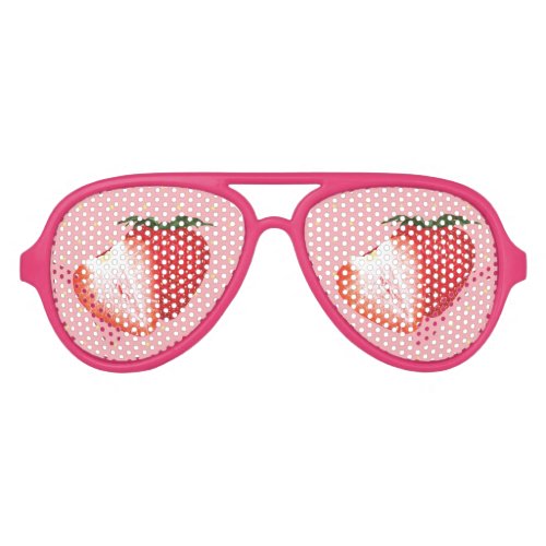 Strawberry Dots Aviator Sunglasses