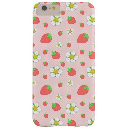 Strawberry Dots in Pink Barely There iPhone 6 Plus Case